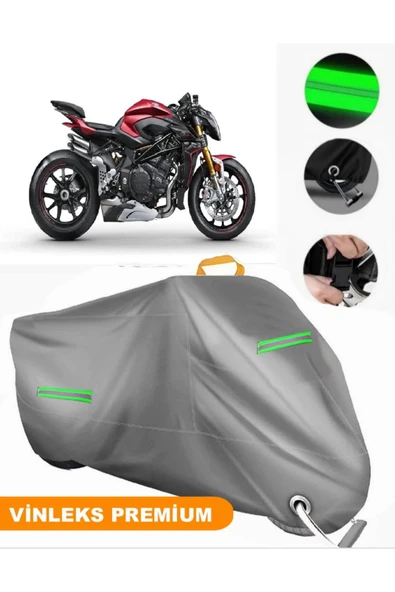 MotoEN  Vinleks Gri MV Agusta Brutale 1000 RR Uyumlu Motosiklet Brandası Lüx Kalite (Kilit Uyumlu)
