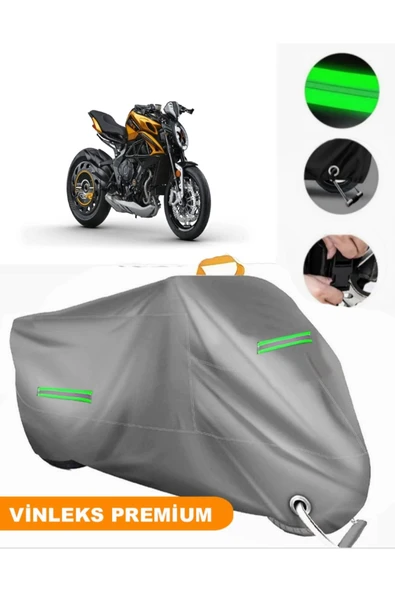 MotoEN  Vinleks Gri MV Agusta Brutale Dragster 800 Uyumlu Motosiklet Brandası Lüx Kalite (Kilit Uyumlu) ürün görseli