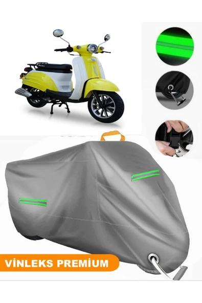 MotoEN  Vinleks Gri Motolux Vintage 50 Uyumlu Motosiklet Brandası Lüx Kalite (Kilit Uyumlu) ürün görseli