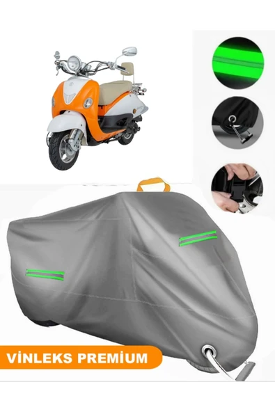 MotoEN  Vinleks Gri Mondial 50 ZNU ec Uyumlu Motosiklet Brandası Lüx Kalite (Kilit Uyumlu)