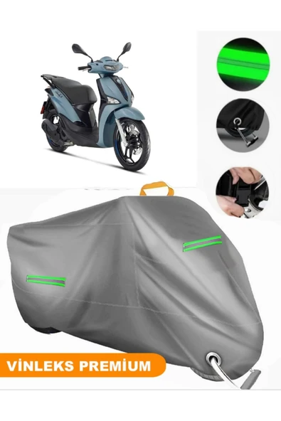 MotoEN  Vinleks Gri Piaggio Liberty 150 Uyumlu Motosiklet Brandası Lüx Kalite (Kilit Uyumlu) ürün görseli