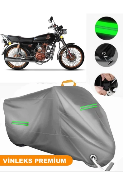 MotoEN  Vinleks Gri Motoran Scorpion 170 Uyumlu Motosiklet Brandası Lüx Kalite (Kilit Uyumlu)