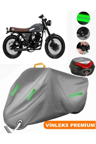 MotoEN  Vinleks Gri Mutt Hilts 250 Arka Çanta Uyumlu Motosiklet Brandası (Kilit Uyumlu) ürün görseli 1