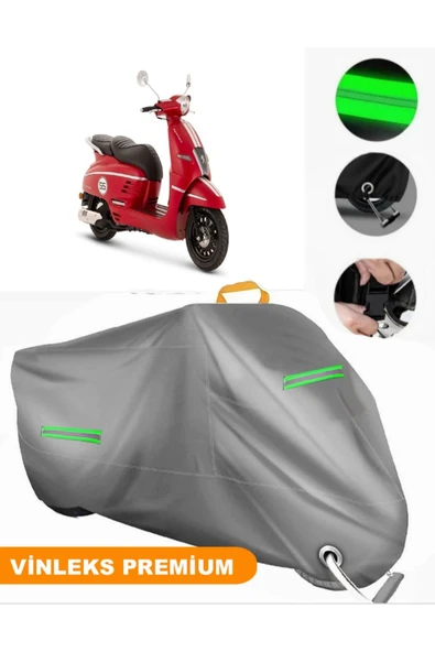 MotoEN  Vinleks Gri Peugeot Django 50 Uyumlu Motosiklet Brandası Lüx Kalite (Kilit Uyumlu) ürün görseli 1