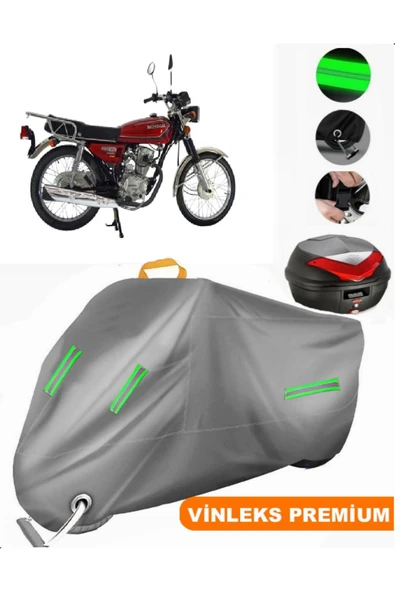 MotoEN  Vinleks Gri Mondial 125 MG Sport Arka Çanta Uyumlu Motosiklet Brandası (Kilit Uyumlu) ürün görseli 1