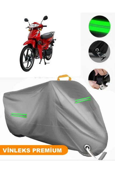 MotoEN  Vinleks Gri Mondial 100 SFS Sport Uyumlu Motosiklet Brandası Lüx Kalite (Kilit Uyumlu) ürün görseli