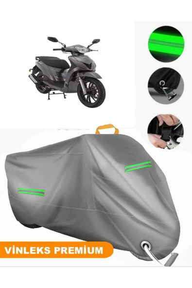 MotoEN  Vinleks Gri Mondial 125 Prostreet Uyumlu Motosiklet Brandası Lüx Kalite (Kilit Uyumlu) ürün görseli 1