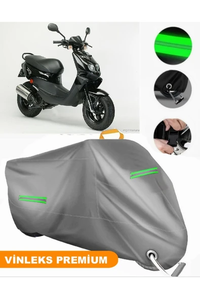 MotoEN  Vinleks Gri Peugeot Trekker 100 Uyumlu Motosiklet Brandası Lüx Kalite (Kilit Uyumlu)