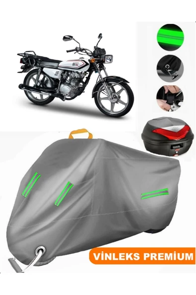 MotoEN  Vinleks Gri Motoran MTR 125 Arka Çanta Uyumlu Motosiklet Brandası (Kilit Uyumlu) ürün görseli 1