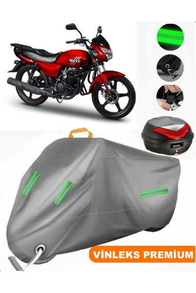 MotoEN  Vinleks Gri Motoran Dante 100 Arka Çanta Uyumlu Motosiklet Brandası (Kilit Uyumlu) ürün görseli