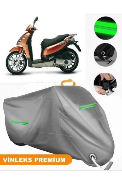 MotoEN  Vinleks Gri Piaggio Carnaby 200 Uyumlu Motosiklet Brandası Lüx Kalite (Kilit Uyumlu) ürün görseli