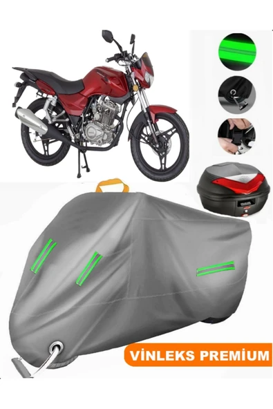 MotoEN  Vinleks Gri Mondial 125 MH Drift Arka Çanta Uyumlu Motosiklet Brandası (Kilit Uyumlu) ürün görseli