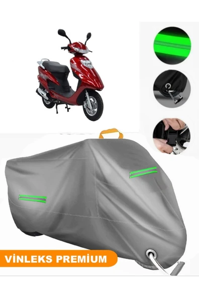 MotoEN  Vinleks Gri Mondial 125 RT Uyumlu Motosiklet Brandası Lüx Kalite (Kilit Uyumlu)