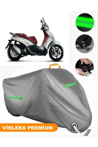 MotoEN  Vinleks Gri Piaggio Beverly 200 Uyumlu Motosiklet Brandası Lüx Kalite (Kilit Uyumlu) ürün görseli