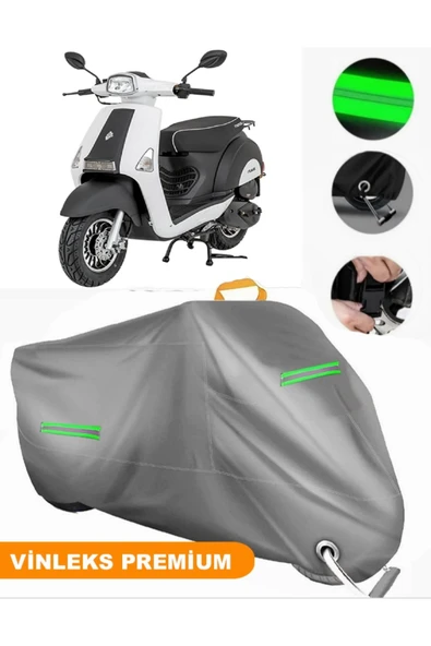 MotoEN  Vinleks Gri Mondial 50 Revival Uyumlu Motosiklet Brandası Lüx Kalite (Kilit Uyumlu) ürün görseli