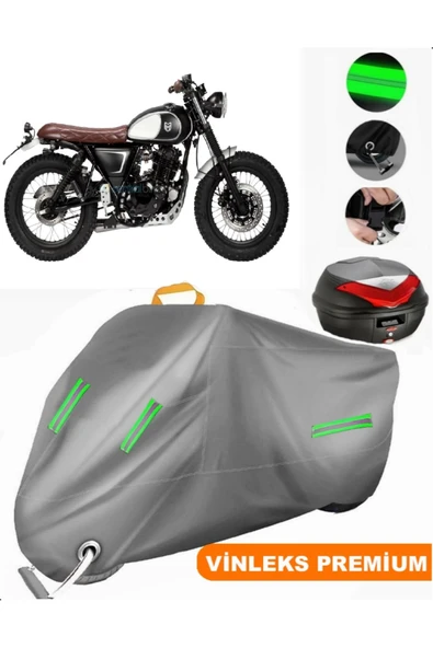 MotoEN  Vinleks Gri Mutt Mastiff 250 Arka Çanta Uyumlu Motosiklet Brandası (Kilit Uyumlu) ürün görseli 1