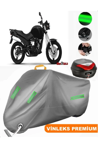 MotoEN  Vinleks Gri Regal Raptor DD SPT 350 Arka Çanta Uyumlu Motosiklet Brandası (Kilit Uyumlu)