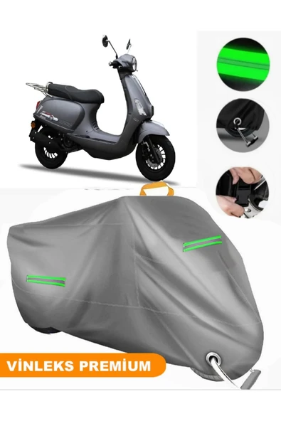 MotoEN  Vinleks Gri Stmax Bravo 50 Uyumlu Motosiklet Brandası Lüx Kalite (Kilit Uyumlu) ürün görseli