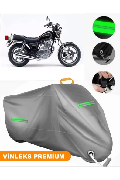 MotoEN  Vinleks Gri Suzuki GN 250 Uyumlu Motosiklet Brandası Lüx Kalite (Kilit Uyumlu) ürün görseli