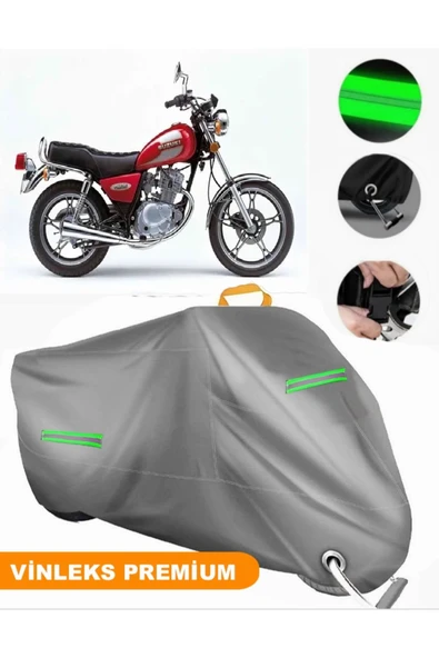 MotoEN  Vinleks Gri Suzuki GN 125 Uyumlu Motosiklet Brandası Lüx Kalite (Kilit Uyumlu) ürün görseli