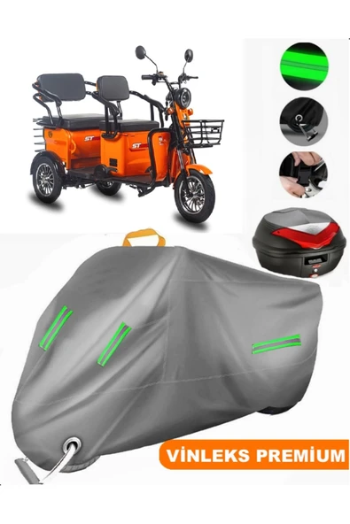 MotoEN  Vinleks Gri Stmax Elit 960 Arka Çanta Uyumlu Motosiklet Brandası (Kilit Uyumlu)