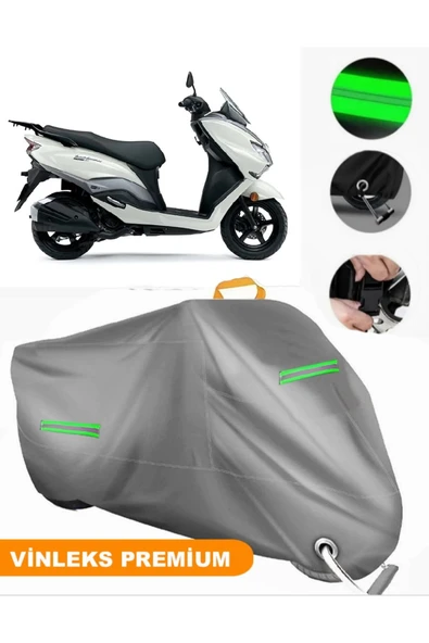 MotoEN  Vinleks Gri Suzuki Burgman Street 125EX Uyumlu Motosiklet Brandası Lüx Kalite (Kilit Uyumlu) ürün görseli
