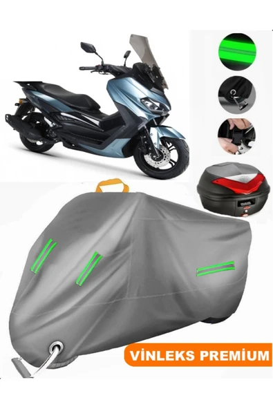 MotoEN  Vinleks Gri Rks Grace 202 Arka Çanta Uyumlu Motosiklet Brandası (Kilit Uyumlu)
