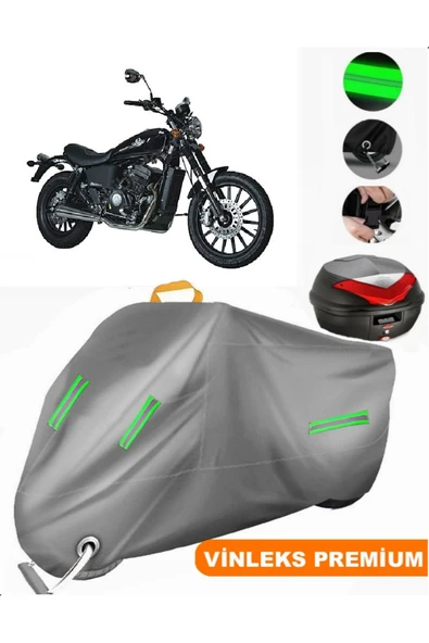 MotoEN  Vinleks Gri Regal Raptor DD 250E-2A Arka Çanta Uyumlu Motosiklet Brandası (Kilit Uyumlu)