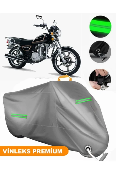 MotoEN  Vinleks Gri Ramzey QM 200 GY Uyumlu Motosiklet Brandası Lüx Kalite (Kilit Uyumlu) ürün görseli