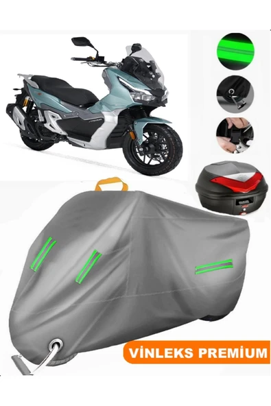 MotoEN  Vinleks Gri Rks Freccia 150 Arka Çanta Uyumlu Motosiklet Brandası (Kilit Uyumlu) ürün görseli