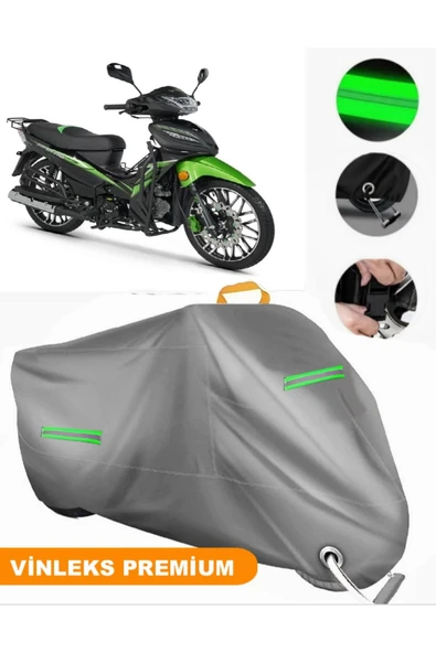 MotoEN  Vinleks Gri Rks Sniper 50 Pro Uyumlu Motosiklet Brandası Lüx Kalite (Kilit Uyumlu)