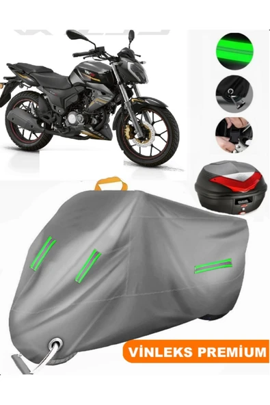 MotoEN  Vinleks Gri Rks 125-S Arka Çanta Uyumlu Motosiklet Brandası (Kilit Uyumlu) ürün görseli