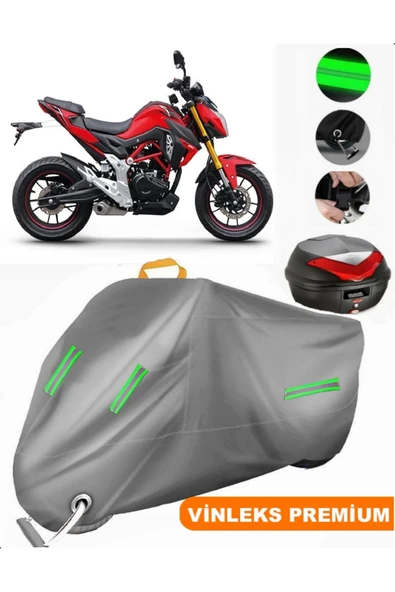 MotoEN  Vinleks Gri Rks RNX Plus Arka Çanta Uyumlu Motosiklet Brandası (Kilit Uyumlu) ürün görseli