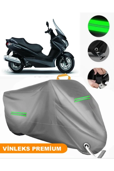 MotoEN  Vinleks Gri Suzuki Burgman UH 150 Uyumlu Motosiklet Brandası Lüx Kalite (Kilit Uyumlu) ürün görseli
