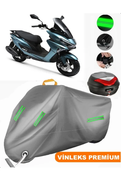 MotoEN  Vinleks Gri Rks Newlight Arka Çanta Uyumlu Motosiklet Brandası (Kilit Uyumlu) ürün görseli