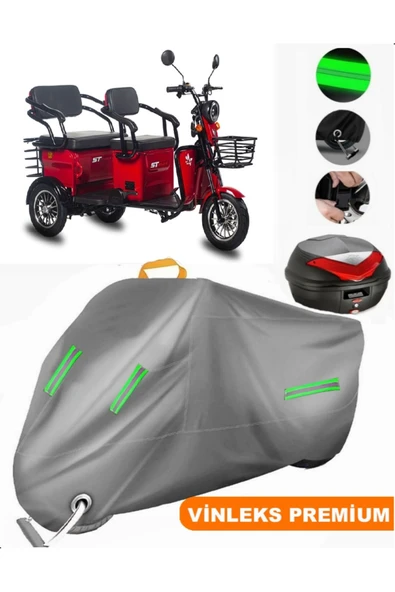 MotoEN  Vinleks Gri Stmax Elit 940 Arka Çanta Uyumlu Motosiklet Brandası (Kilit Uyumlu) ürün görseli