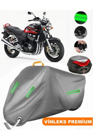 MotoEN  Vinleks Gri Suzuki GSX 1400 Arka Çanta Uyumlu Motosiklet Brandası (Kilit Uyumlu) ürün görseli