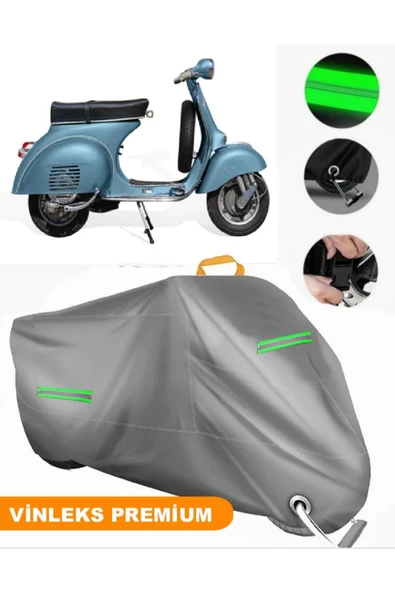 MotoEN  Vinleks Gri Piaggio Vespa 150 Uyumlu Motosiklet Brandası Lüx Kalite (Kilit Uyumlu) ürün görseli
