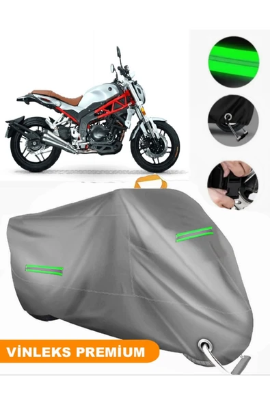 MotoEN  Vinleks Gri Rks RS 400 Uyumlu Motosiklet Brandası Lüx Kalite (Kilit Uyumlu) ürün görseli 1