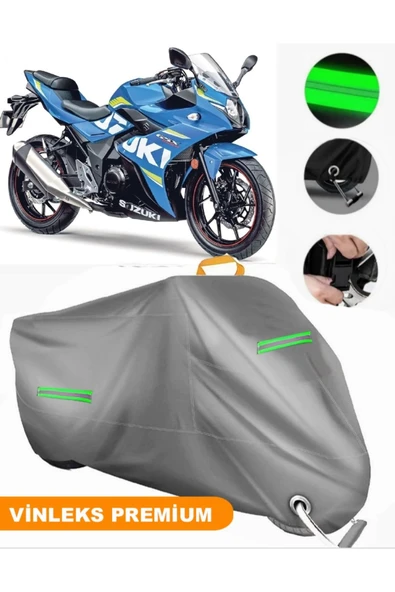 MotoEN  Vinleks Gri Suzuki GSX-R 250 Uyumlu Motosiklet Brandası Lüx Kalite (Kilit Uyumlu)