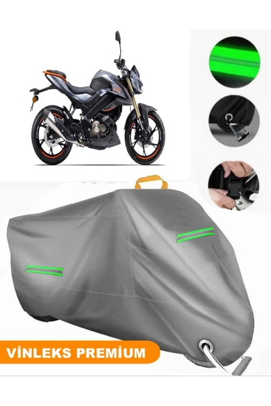 MotoEN  Vinleks Gri QJ SRK125 S Uyumlu Motosiklet Brandası Lüx Kalite (Kilit Uyumlu) ürün görseli