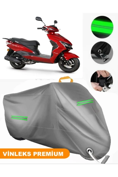 MotoEN  Vinleks Gri Rks Bolero 50 Uyumlu Motosiklet Brandası Lüx Kalite (Kilit Uyumlu) - 1