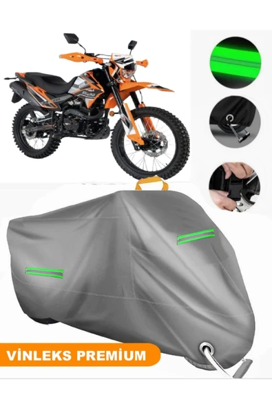 MotoEN  Vinleks Gri Rks NR200 Uyumlu Motosiklet Brandası Lüx Kalite (Kilit Uyumlu) ürün görseli