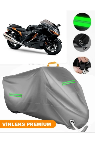 MotoEN  Vinleks Gri Suzuki GSX-R 1300 Hayabusa Uyumlu Motosiklet Brandası Lüx Kalite (Kilit Uyumlu) ürün görseli