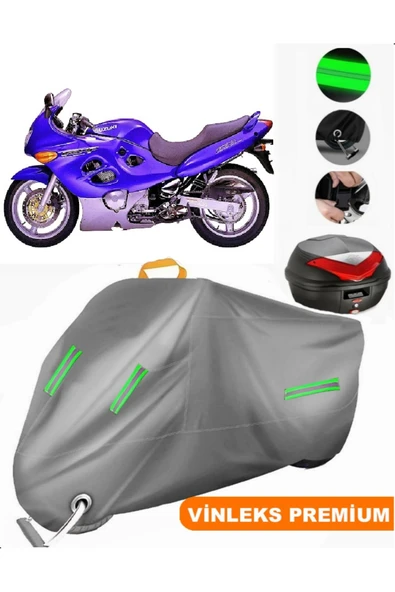 MotoEN  Vinleks Gri Suzuki GSX 600 F Arka Çanta Uyumlu Motosiklet Brandası (Kilit Uyumlu) ürün görseli