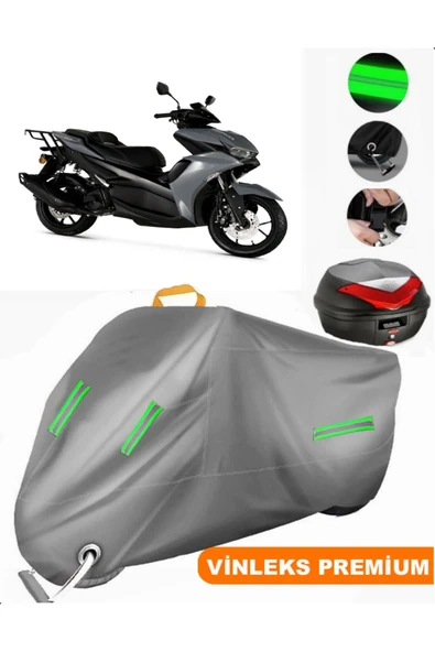 MotoEN  Vinleks Gri Rks Arome 125 Arka Çanta Uyumlu Motosiklet Brandası (Kilit Uyumlu)