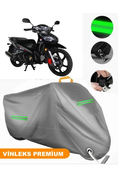 MotoEN  Vinleks Gri Stmax Mega 50 Uyumlu Motosiklet Brandası Lüx Kalite (Kilit Uyumlu) ürün görseli