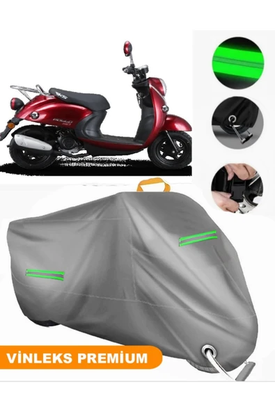 MotoEN  Vinleks Gri Rks Pollo 50 Uyumlu Motosiklet Brandası Lüx Kalite (Kilit Uyumlu) ürün görseli