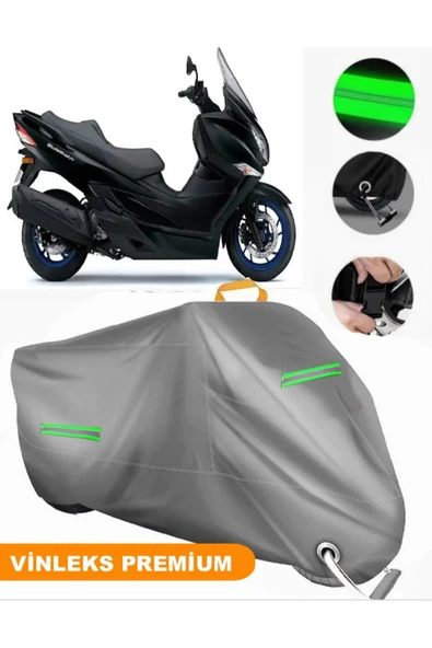 MotoEN  Vinleks Gri Suzuki Burgman AN 400 Uyumlu Motosiklet Brandası Lüx Kalite (Kilit Uyumlu) ürün görseli