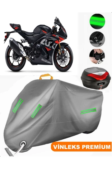 MotoEN  Vinleks Gri Suzuki GSX-R 1000 Arka Çanta Uyumlu Motosiklet Brandası (Kilit Uyumlu) ürün görseli